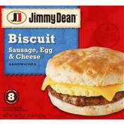 Biscuit Sandwich Sausage Egg Cheese 8 ct AF Only ( 3 lb )